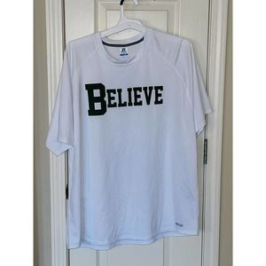 Russell Athletics Men's Size XL Dri-Power White T-Shirt “Believe” Print